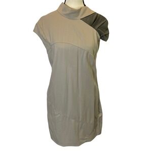 Narciso Rodriguez Women's Original Sample Mini Dress Mock Neck Sheath Wrap Zip